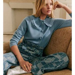 Sezane Bettany Cardigan in Vintage Blue - XS